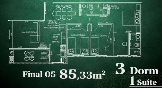 Apartamento à venda com 3 quartos, 85m² - Foto 3